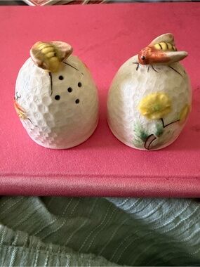 Vintage Bumblebee on a Hive Salt & Pepper Shakers